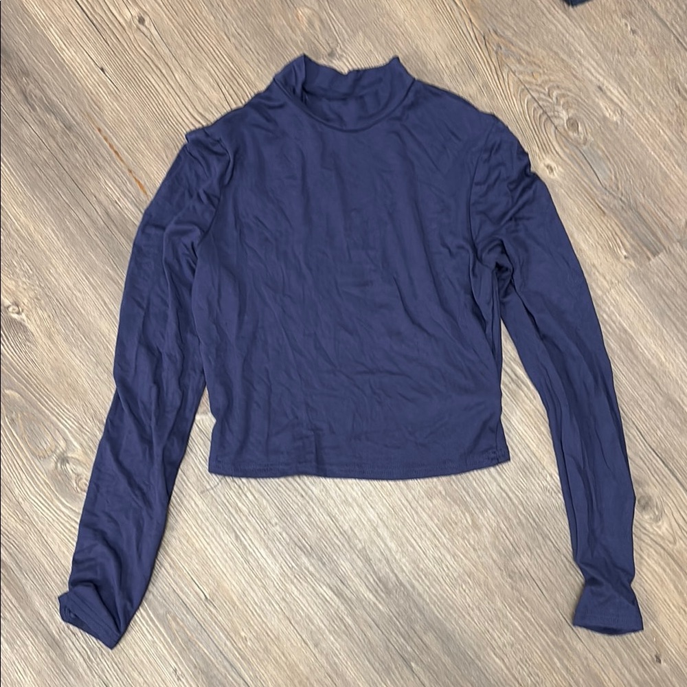 Navy Blue Women's Long Sleeve Top